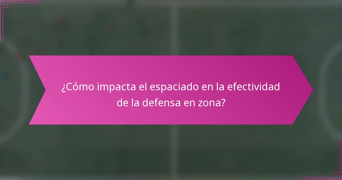 ¿Cómo impacta el espaciado en la efectividad de la defensa en zona?