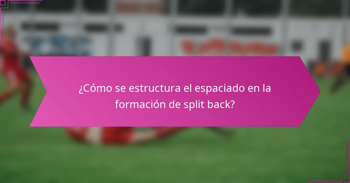 ¿Cómo se estructura el espaciado en la formación de split back?