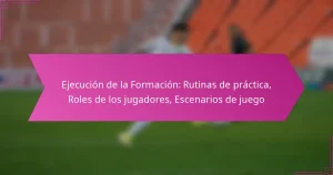 Ejecución de la Formación: Rutinas de práctica, Roles de los jugadores, Escenarios de juego